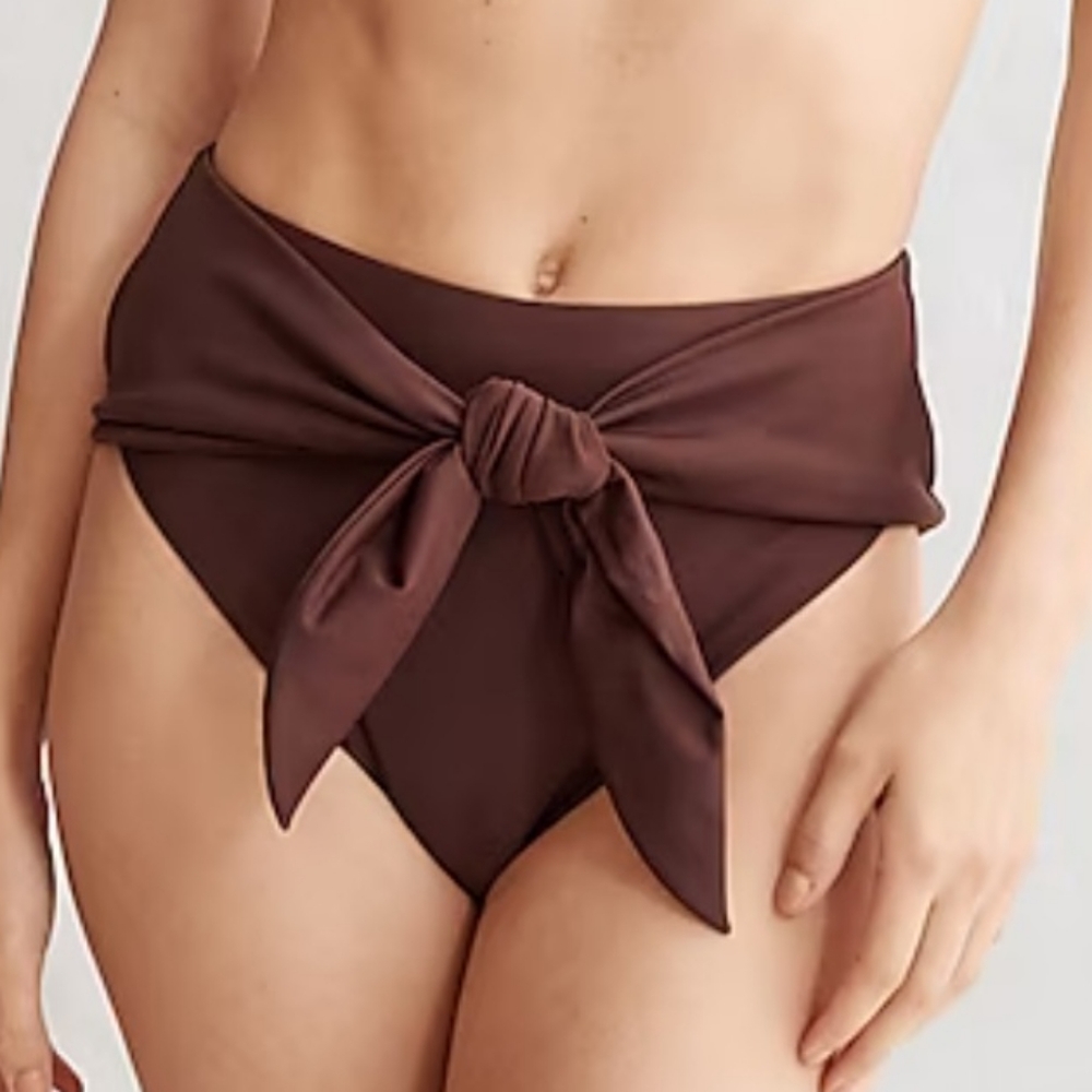 High Waisted Tie Cheeky Swim Bottoms